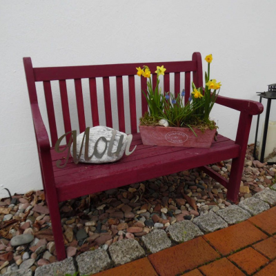 bench at the entrance